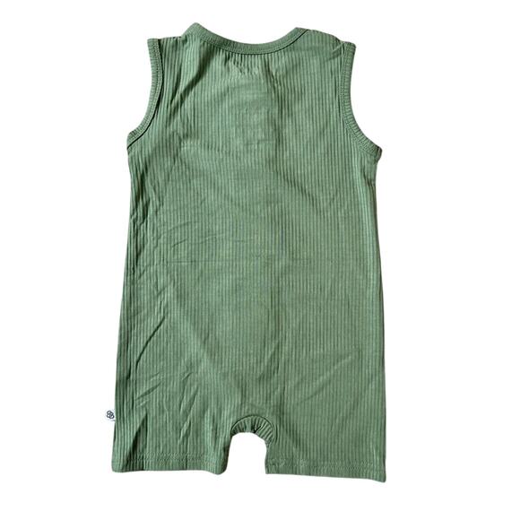Little Bum Bums Bamboo Ivy Green Ribbed Shortall Romper 18-24 NWT‎ Boho Chic - Picture 7 of 8